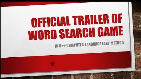 How to make word search game in c++ (official trailer) #c++ #coding #wordsearchgame #important