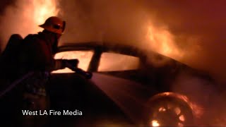 LAFD Engine 57-  Well Involved Auto Fire