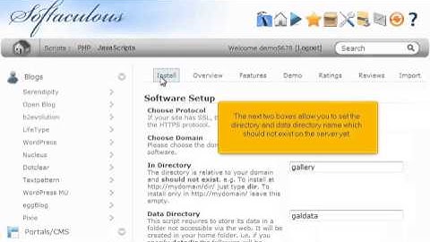 How to install Gallery from Softaculous