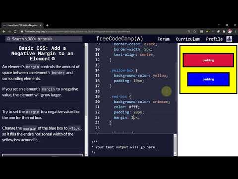 Basic CSS: Add a Negative Margin to an Element