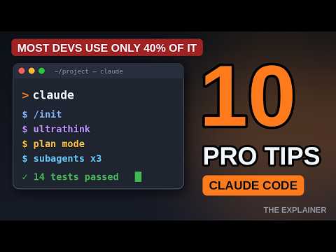 10 Claude Code Tips That Make You 10x Faster (Pro Workflow)