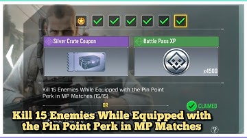 Call Of Duty Mobile Kill 15 Enemies While Equipped with the Pin Point Perk in MP Matches TS Complete