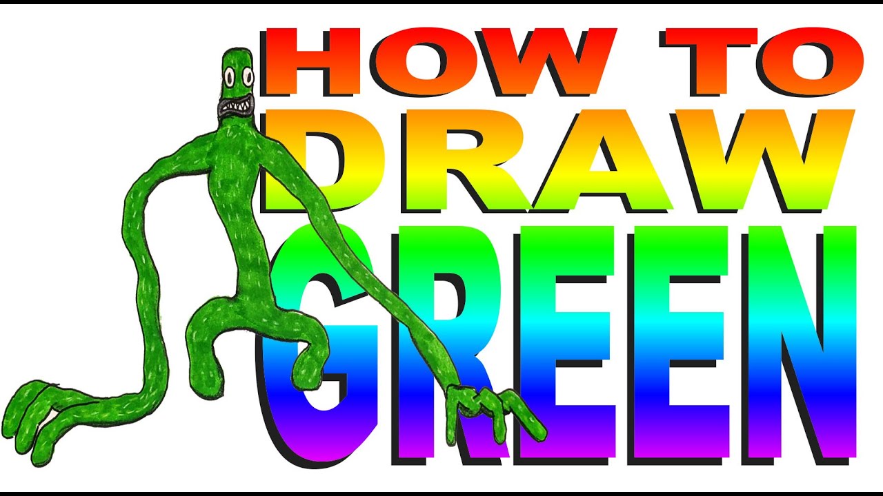 How to draw Green Rainbow Friends FNF Friday Night Funkin 