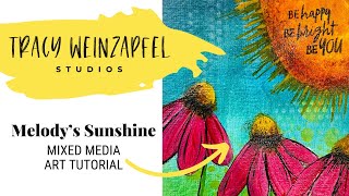 Flower Sunshine (Mixed Media Art Tutorial)