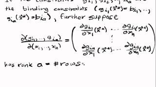 Constrained Optimization Lecture II Part 3: Several Inequality Constraints