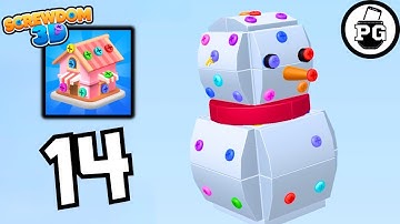Unscrew a Snowman Statue 🔩 Screwdom 3D - Gameplay Walkthrough |Part 14|