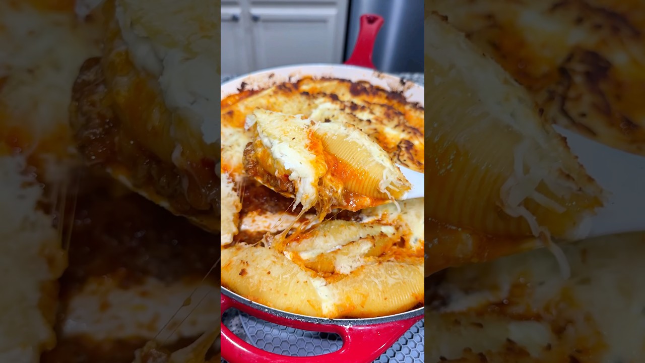 Cheesy Stuffed Pasta Shells 🔥😋