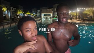 LATE NIGHT POOL VLOG with my BOYFRIEND…| swimming, TikTok live , eating, work 