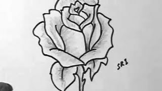 easy draw rose drawing flowers sketch drawings flower sketches shading simple pencil cliparts really