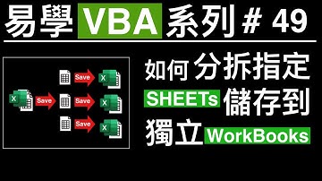 易學 Excel VBA 系列 #49: 如何分拆指定worksheets, 儲存到獨立 workbooks. Save each sheets to each separate workbooks.