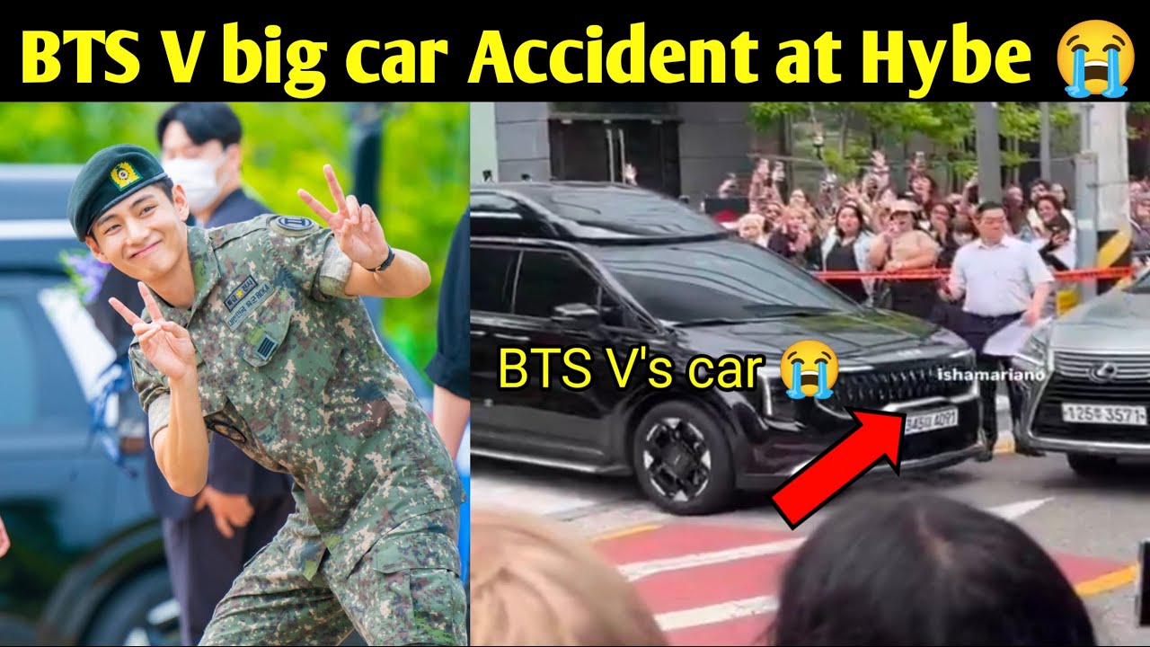 BTS V big Car accident at outside of Hybe building? 😭 - YouTube