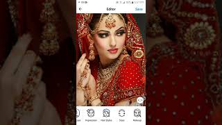best dulhan photo editing😍classic make up screenshot 5
