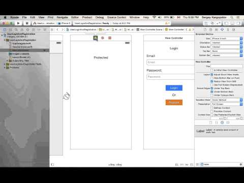 User login and register/sign up example using Swift on iOS. Video #1