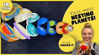 Kylee Makes Nesting Planets! | How to Make DIY Hungry Planets for Planet Size Comparison for Kids