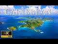 FLYING OVER CARIBBEAN SEA (4K UHD) - Soothing Music With Wonderful Natural Landscapes To Chillout