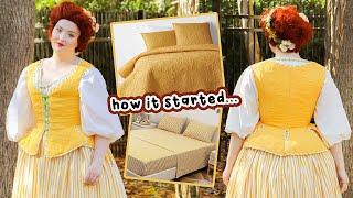 Turning bedding into an 18th century costume  & reattempting jumps!