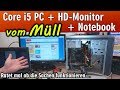 Core i5 PC ◾ HD-Monitor ◾ Notebook vom Müll ⭐ Ratet mal ob die Sachen funktionieren 🤔