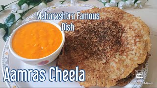 Aamras Cheela Recipe|| Maharashtra Famous Dish Aamras Cheela|| Queen's Kitchen Diaries