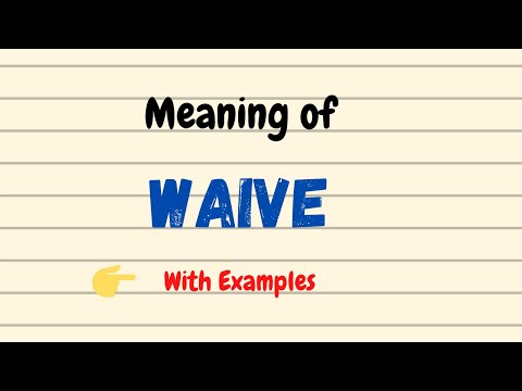 Meaning of Waive |Pronunciation | English Vocabulary Words | Urdu/Hindi