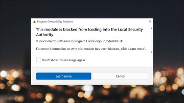 FIx mdnsNSP.dll Bonjour Is Blocked From Loading Into LSA In Windows 11