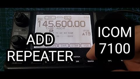 ICOM IC-7100 ADD REPEATER QUICKLY