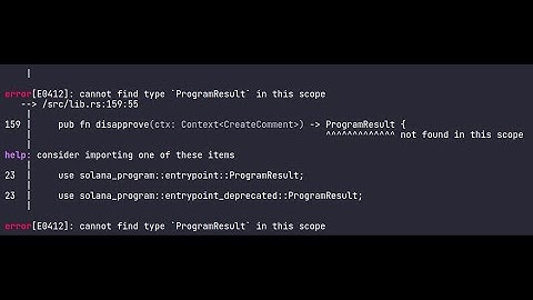 error[E0412]: cannot find type `ProgramResult` in this scope   --/src/lib.rs:168:51