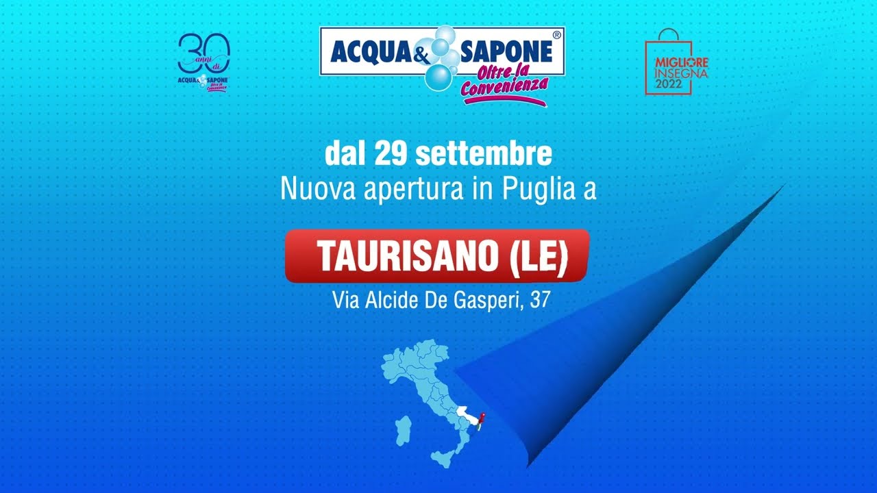 Apertura Acqua & Sapone Taurisano YouTube