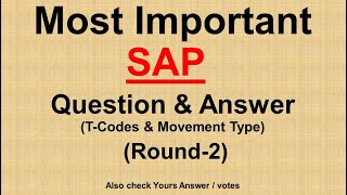Most Important SAP Questions & Answers : Top 10 SAP Questions & Answers : SAP T-Codes : Movement ...