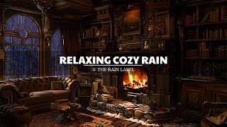Relaxing Cozy Rain Ambience - Chill Cracking Fireplace Sounds for Peaceful Sleep and Meditation ASMR