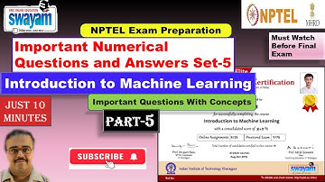 Introduction to Machine Learning NPTEL Exam Preparation 2024 | Important questions Part 5