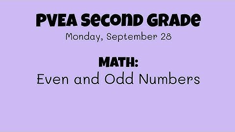 Math (Second Grade): Even and Odd