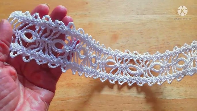 Crochet lace ribbon, Crochet lace tape pattern tutorial