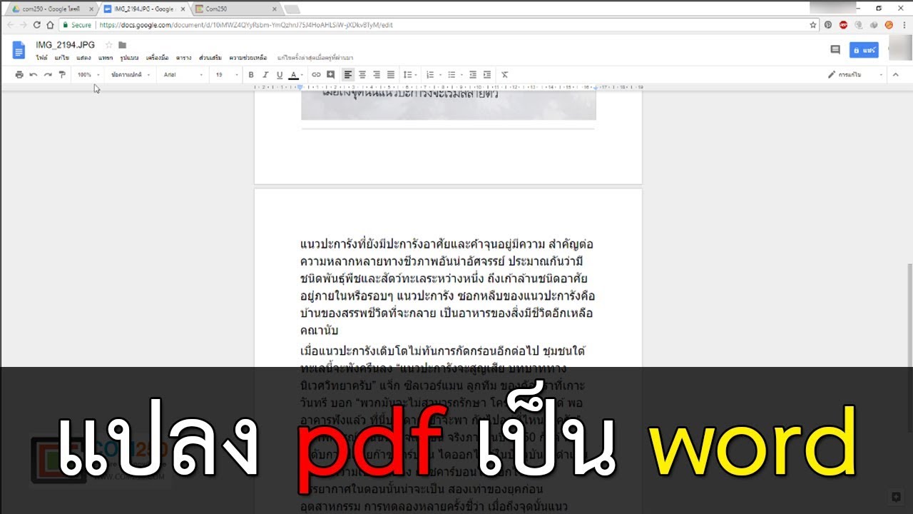 วิธีแปลง pdf เป็น word reference