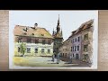 Pen and wash watercolor- Urban sketching