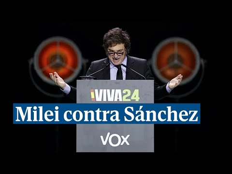 Milei arremete en Madrid contra el socialismo y llama corrupta a la mujer de Sánchez