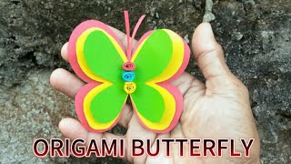 cara membuat origami Kupu-kupu/origami butterfly