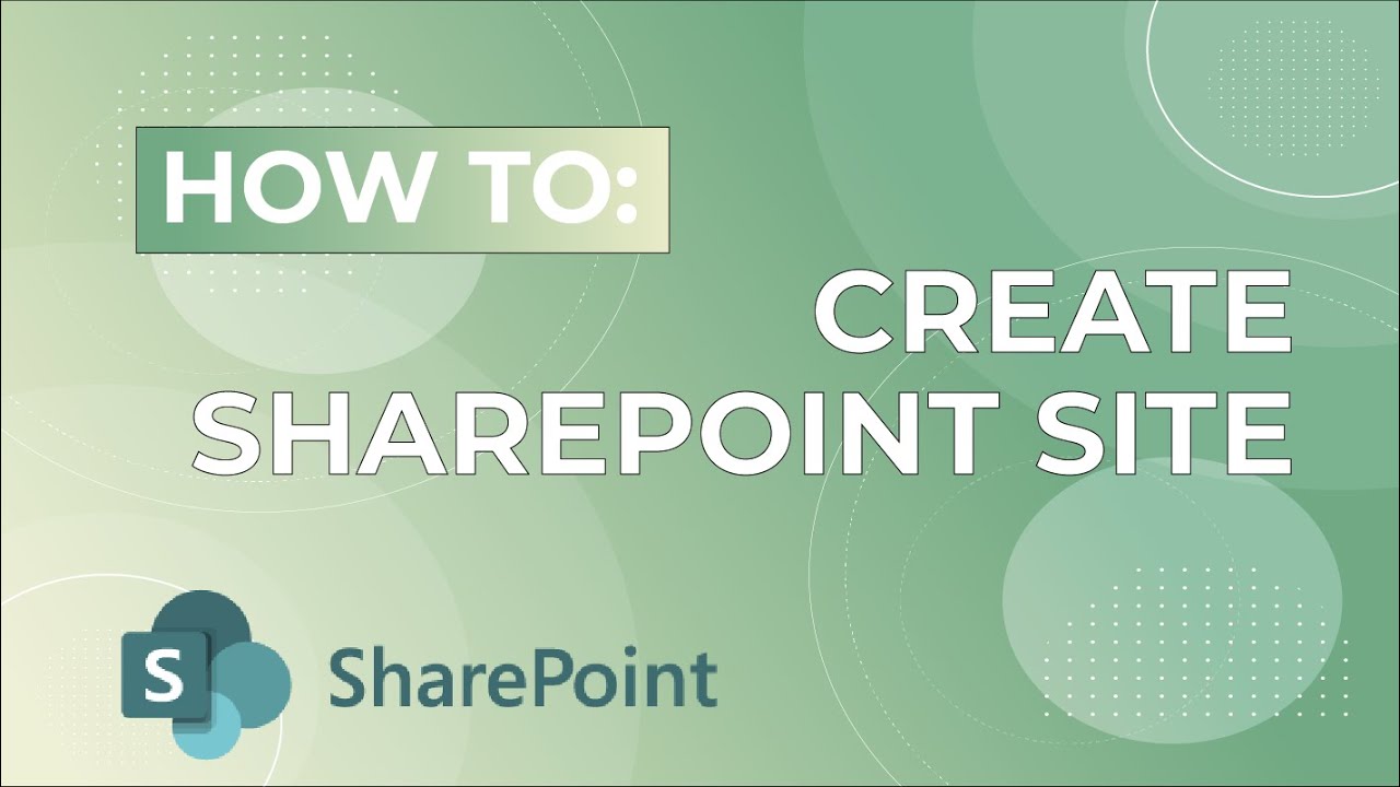 How to create SharePoint Site - YouTube