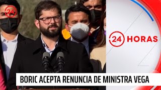Presidente Boric acepta renuncia de ministra Jeannette Vega | 24 Horas TVN Chile