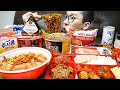 편의점털기 먹방! 왕뚜껑 도시락 진진짜라 쫄볶이불닭볶음면 햄버거등등 convenience store food MUKBANG