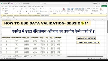 Advanced Excel - DATA VALIDATION and DROP-DOWN LISTS | DATA VALIDATION | Thnx