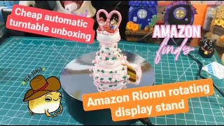 Riomh display stand review! Mini cheap USB & Battery operated turntable