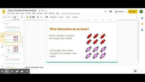 1st grade Doubles Problem Solving - Google Slides