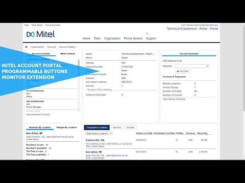 Mitel Account Portal: Configure Monitored Extension Button Programming: MiCloud Connect