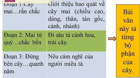 Khối 4 - Tuần 21 - TLV - Bài Cấu tạo bài văn miêu tả cây cối