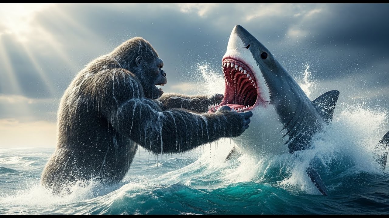 king kong vs great white shark the ultimate ocean battle