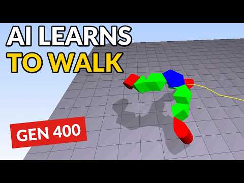 Three-Legged "Octopus" Robot Evolves to Walk | Evolution Simulation, Genetic Programming