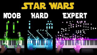 Video thumbnail of "5 Levels of Star Wars (Piano): Noob to Expert"