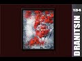 Unique Painting Techniques / Red Tree on Black and White Abstract Background / Acrylics