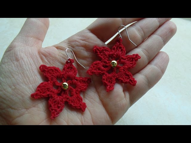 micro crochet flower with embroidery thread tutorial - how to crochet  miniature flower jewelry 