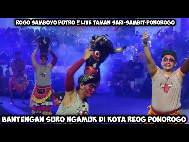 Bantengan Suro Ngamuk Di Kota Reog Ponorogo❗ROGO SAMBOYO PUTRO Live Taman Sari Sambit Ponorogo class=